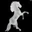 Cavallino Rampante - vidrio esmerilado - Cristal de Murano original OMG