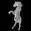 Cavalo Rampant - vidro fosco - Vidro Murano Original OMG