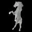 Cavallino Rampante - vidrio esmerilado - Cristal de Murano original OMG