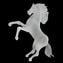 Cavallino Rampante - vidrio esmerilado - Cristal de Murano original OMG