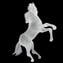 Cavalo Rampant - vidro fosco - Vidro Murano Original OMG