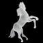 Rampant Horse - すりガラス - Original Murano Glass OMG