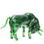 Green Bull 彫刻 - アベンチュリン付き - オリジナルムラノガラス OMG