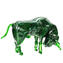 Green Bull 彫刻 - アベンチュリン付き - オリジナルムラノガラス OMG