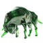 Green Bull sculpture - with aventurine  - Original Murano Glass OMG