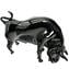 Black Bull - Feine Skulptur - Original Muranoglas OMG