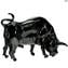 Black Bull - Feine Skulptur - Original Muranoglas OMG