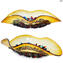 Sombrero fiamme - ambra - Original Murano Glass