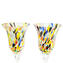 Arlequin flute -  Set of 6 pieces colored -  original murano glass omg