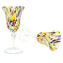Arlequin flute -  Set of 6 pieces colored -  original murano glass omg