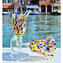 Arlequin flute -  Set of 6 pieces colored -  original murano glass omg