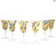 Arlequin flute -  Set of 6 pieces colored -  original murano glass omg