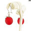 Huelva Earrings - Red - Silver 925 - Original Murano Glass OMG