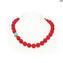 Granada - Rote Halskettenperlen - Original Muranoglas OMG
