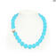 Granada - Collar de Perlas Azul Claro - Cristal de Murano Original OMG