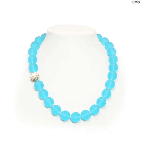 Granada Light blue Necklace Beads Original Murano Glass OMG