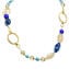 Lange Halskette Lipsia - blaue Perlen und Gold - Original Muranoglas OMG