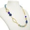 Collar Lipsia - perlas azules y oro - Cristal de Murano original OMG