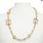 Collana Riga - Rosa e Oro - Vetro di Murano Originale OMG