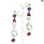 Pendientes largos Firenze - con plata - Cristal de Murano original OMG