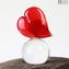 قلب الحب - ثقالة الورق - زجاج مورانو الأصلي OMG