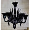 Venezianischer Kronleuchter - Corvo schwarz - 6 Lichter - Original Muranoglas OMG