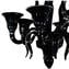 Araña veneciana - Corvo negro - 6 luces - Cristal de Murano original OMG