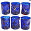 Kandinsky - Conjunto de Óculos Azul com Murrine - Copos com Prata Pura - Vidro Murano Original OMG