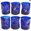 Kandinsky - Service de verres bleus avec murrine - Gobelets en argent pur - Verre de Murano original OMG