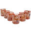 Kandinsky - Service de verres rouges avec murrine - Gobelets en argent pur - Verre de Murano original OMG