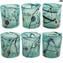 Kandinsky - Ensemble de verres aigue-marine avec murrine - Gobelets en argent pur - Verre de Murano original OMG