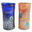 Murrine Vase mit Silber - Blau - Original Murano Glas OMG