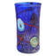 Murrine Vase mit Silber - Blau - Original Murano Glas OMG