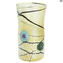 Murrine Vase mit Silber - Elfenbein - Original Murano Glas OMG