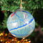 クリスマスボール - ライトブルー ミッレフィオーリ ファンタジー - オリジナルムラノガラス OMG