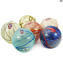 Christmas Ball - Light Blue Millefiori Fantasy - Original Murano Glass OMG