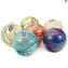 Weihnachtskugel - Hellblau Millefiori Fantasy - Original Murano Glas OMG