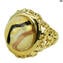 خاتم روما - ذهبي - زجاج مورانو الأصلي OMG