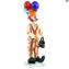 Estatueta de palhaço - Pierrot - Vidro Murano Original OMG