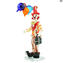 Estatueta de palhaço - Pierrot - Vidro Murano Original OMG