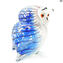 Hibou - Bleu - Verre de Murano d'origine OMG