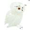 Hibou - Blanc - Verre de Murano d'origine OMG