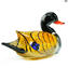 Ente - Ockerfarbene und schwarze Streifen - Originales Muranoglas OMG