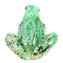 멋진 개구리 조각 - 녹색 - 오리지널 무라노 유리 OMG