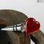 Tapón de botella Love Heart - Trabajo de lámpara - Cristal de Murano original OMG
