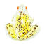تمثال ضفدع رائع - أصفر - زجاج مورانو الأصلي OMG