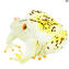 멋진 개구리 조각 - 노란색 - 오리지널 무라노 유리 OMG