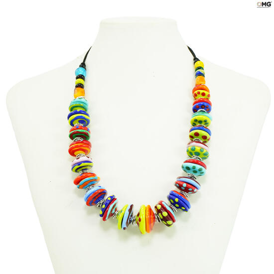 Greece Ethnic Necklace Venetian Beads Original Murano Glass OMG
