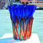 Fantasy Lava - Vase de serviettes bleu - Verre de Murano original omg