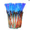 Lava Fantasy - Vaso Soffiato Blu - Original Murano Glass OMG